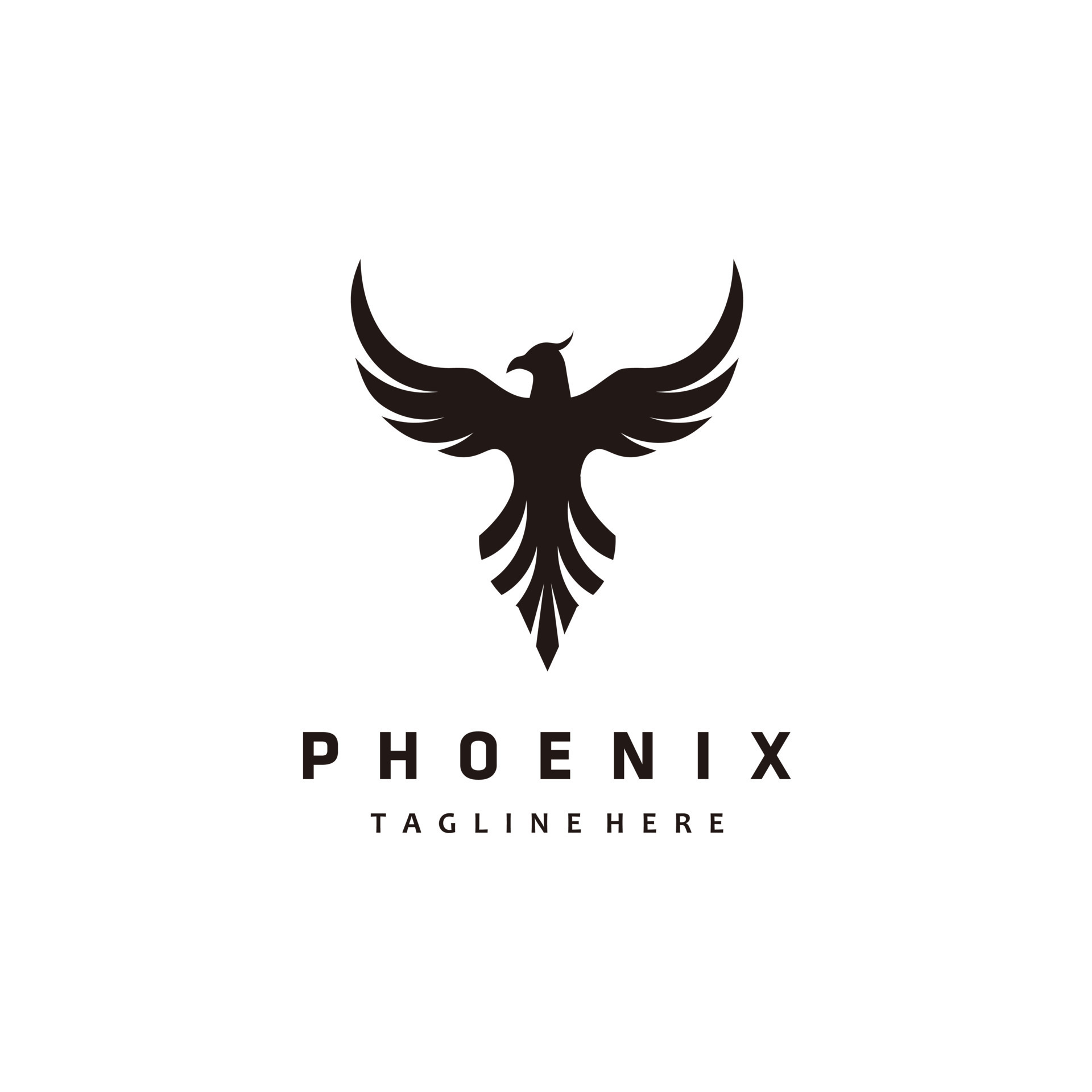 Phoenix bird minimalist logo design vector illustration 19604202 Vector