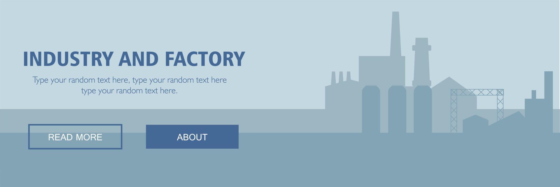 Industry and factory website background, silhouetter website background illustration, factory illustration vector