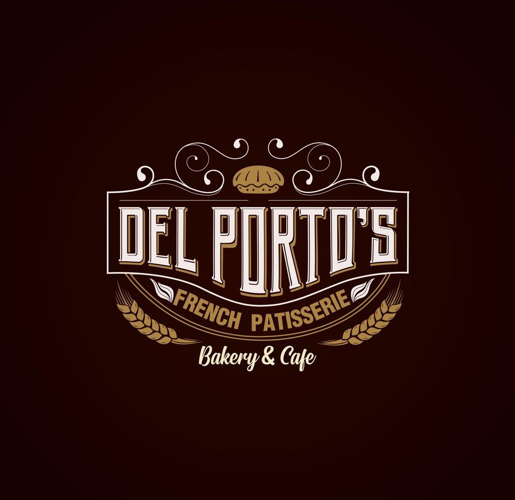 Del porto's cafe logo vector. vector