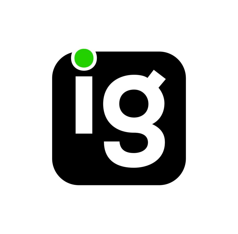monograma de letras iniciales del nombre de la empresa ig. vector de icono de marca ig.