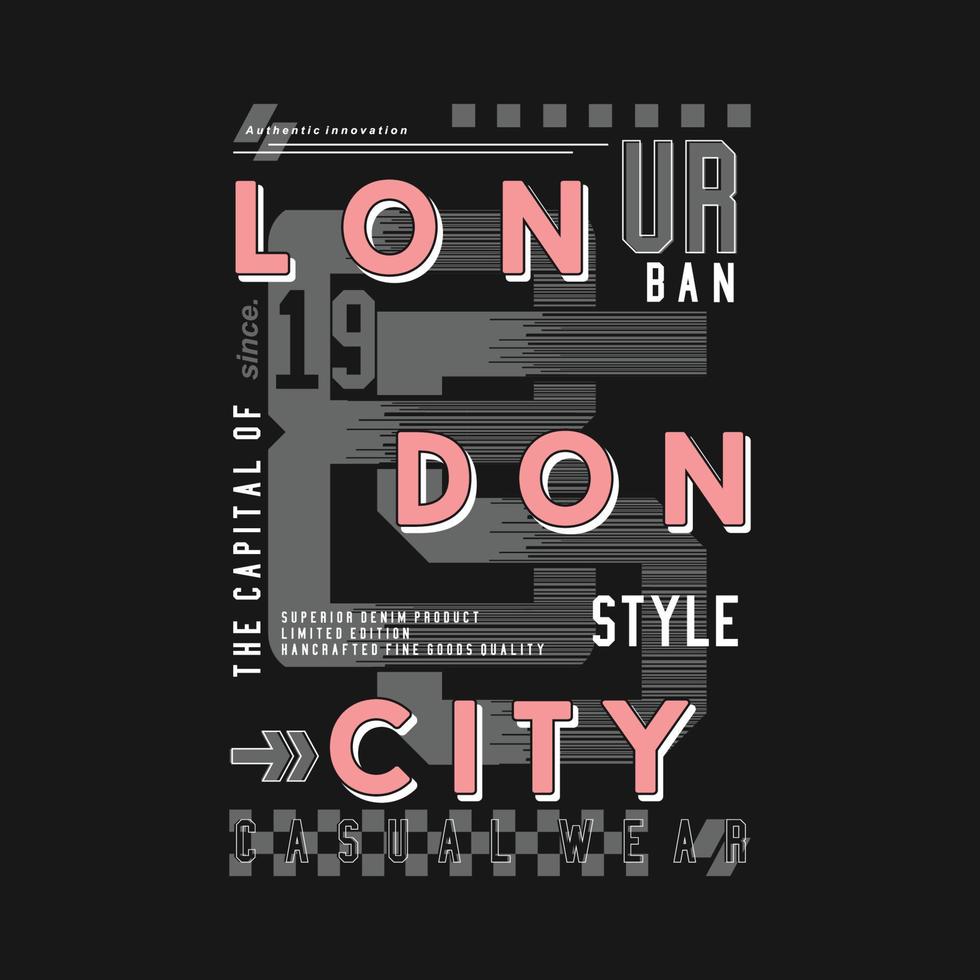 diseño gráfico abstracto de londres, tipografía texto marco vector ilustración impresión camiseta