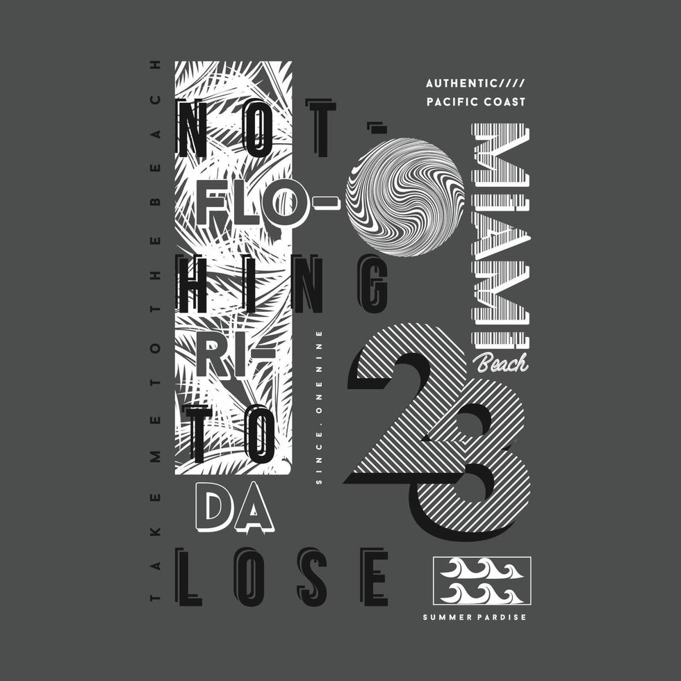 miami florida graphic typography vector print