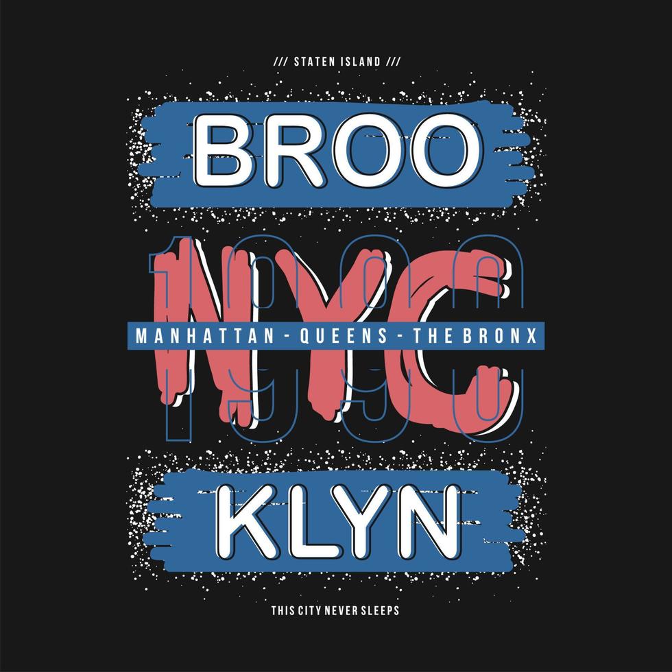 brooklyn nyc lettering typography vector, gráfico abstracto, ilustración, para camiseta impresa vector