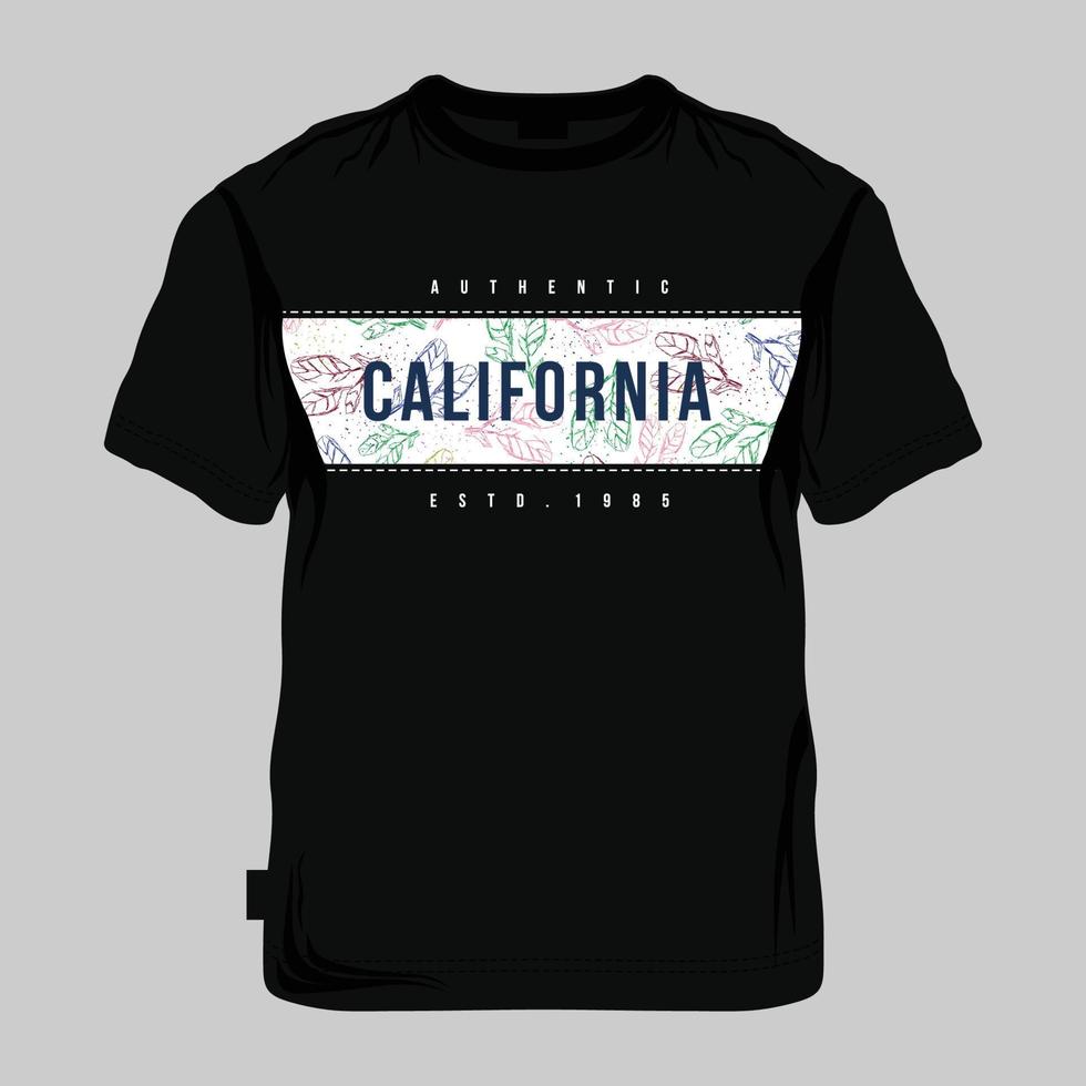 impresión de camiseta de vector tropical con letras de california y otros usos