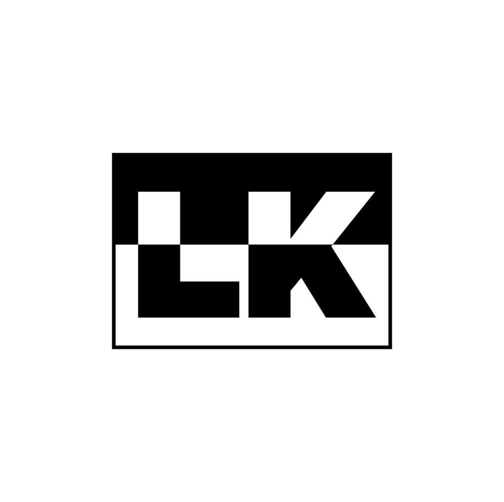 Monograma de letras iniciales de la empresa 'lk'. diseño de logotipo lk superpuesto. vector