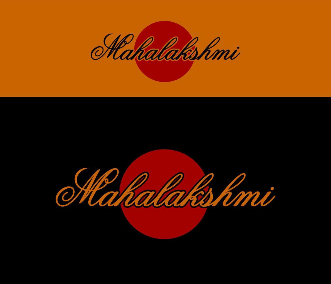 logo tipográfico mahalakshmi con punto rojo. logotipo de la empresa mahalakshmi. vector