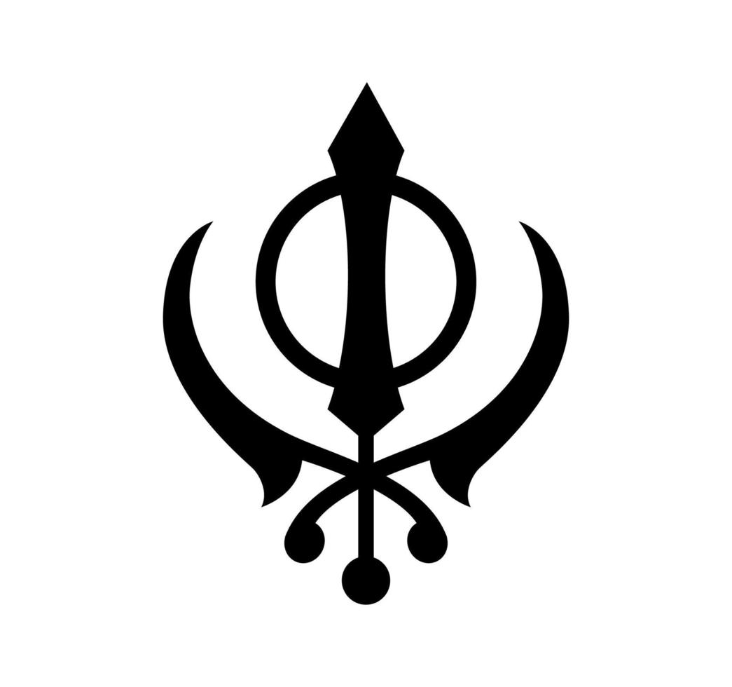 Sikhism symbol icon. Sikhism religion vector logo.