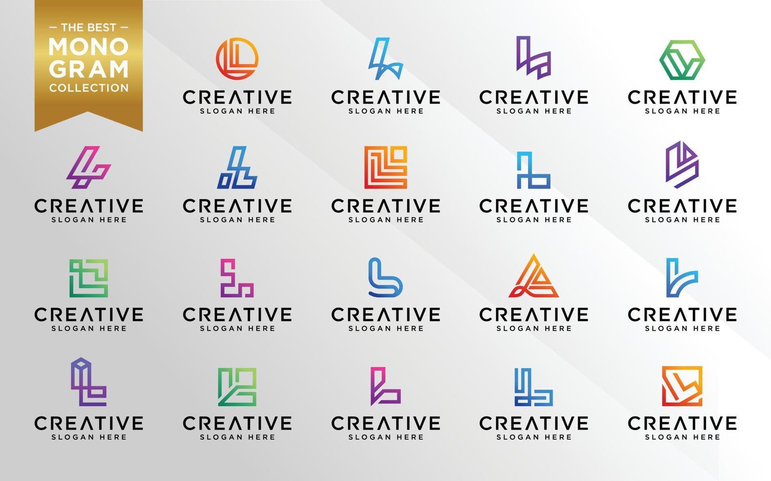 Vector graphic of initial L set logo design template