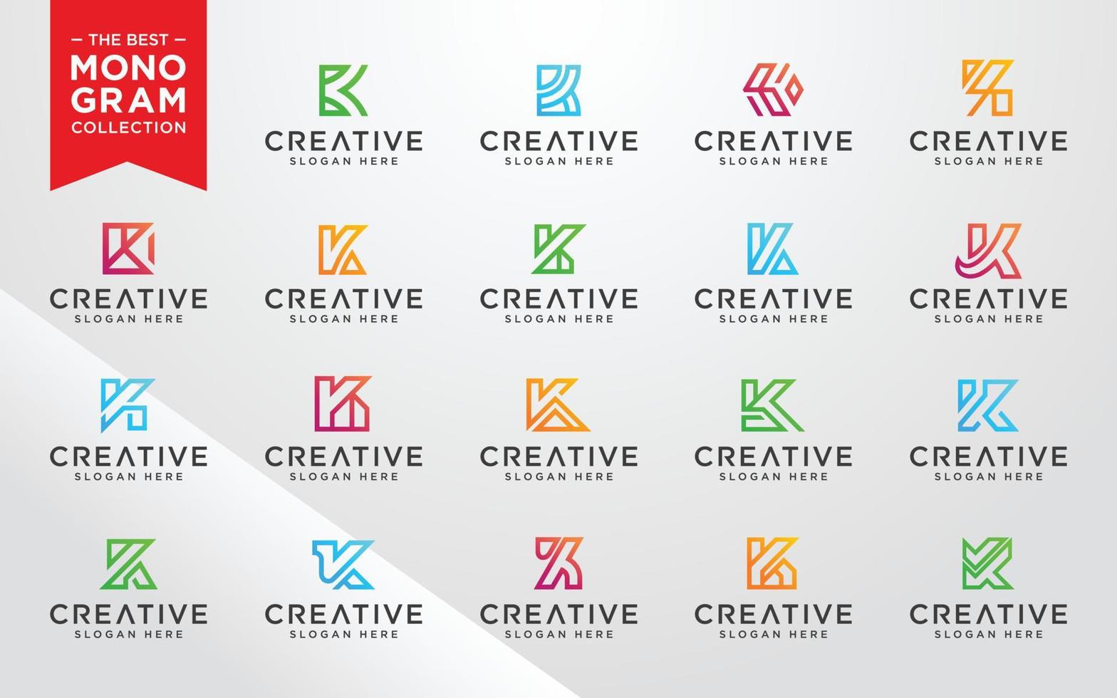 Vector graphic of initial K set logo design template