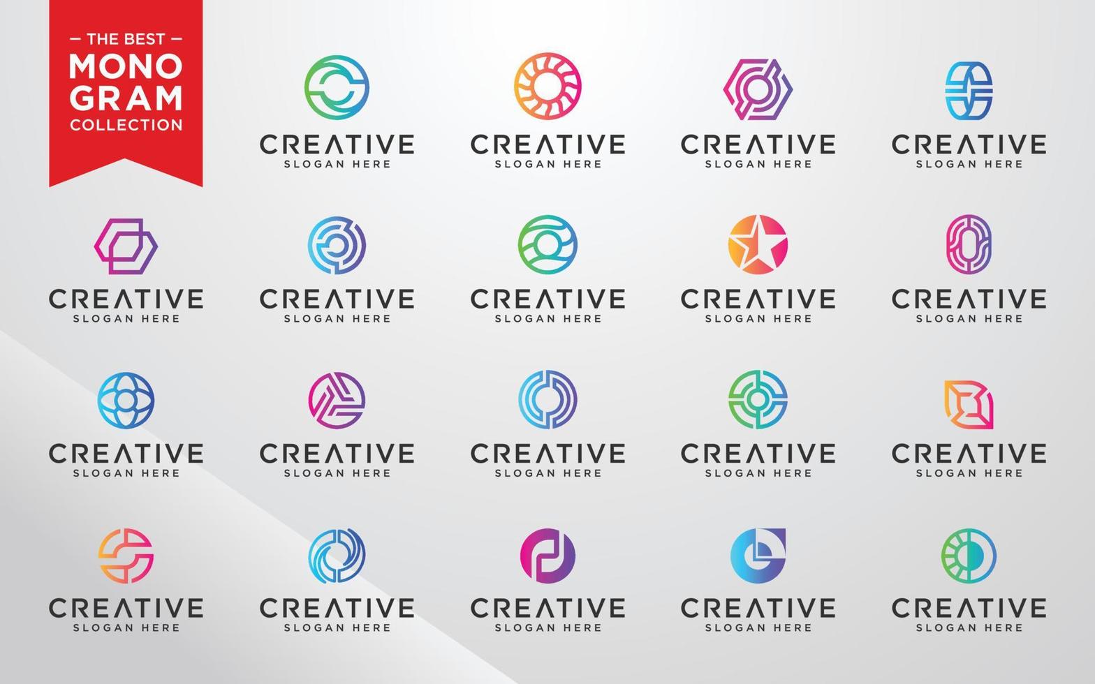 Vector graphic of initial o set logo design template