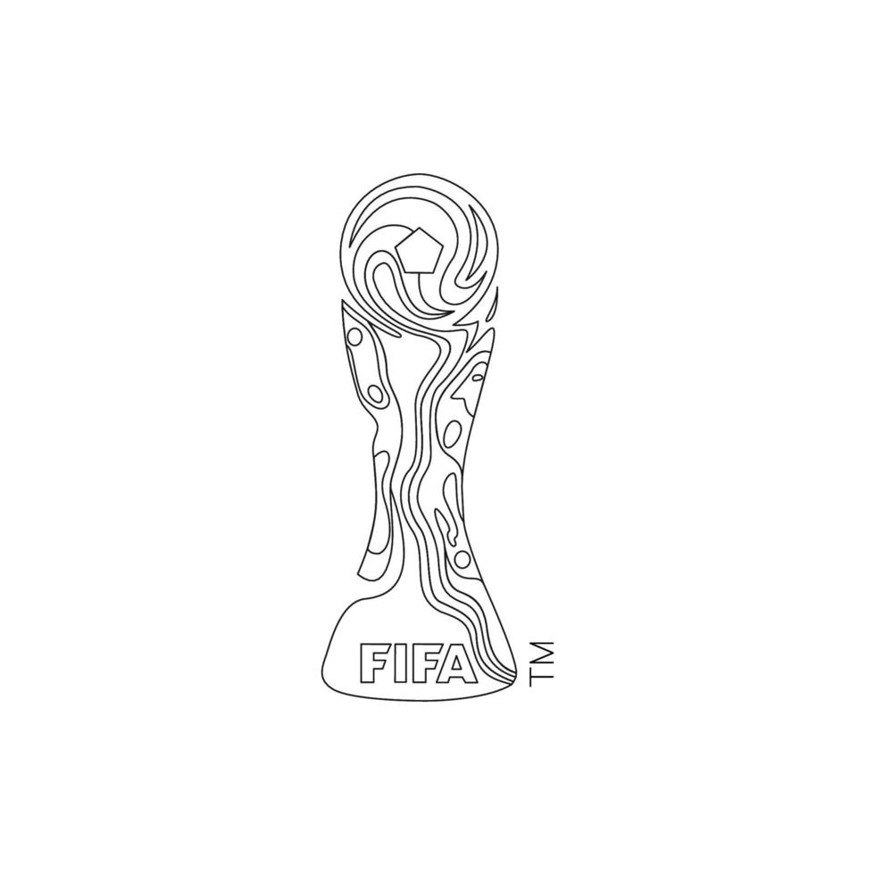 trofeo de la copa del mundo fifa u20 indonesia 2023, diseño de arte lineal vector