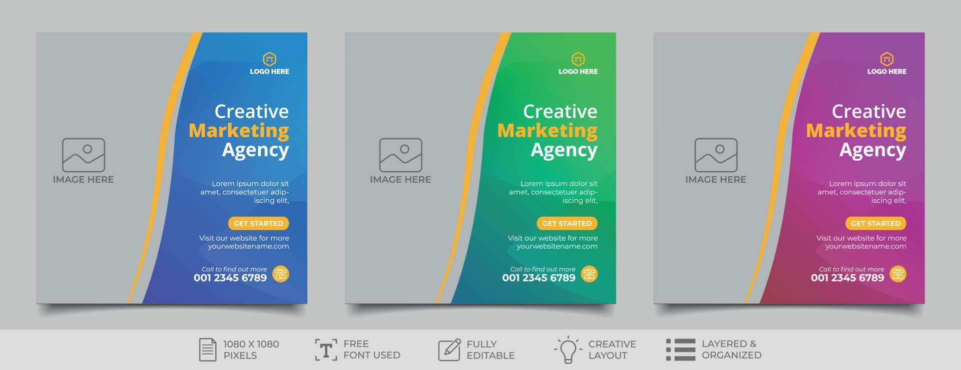 Digital marketing social media post design template vector