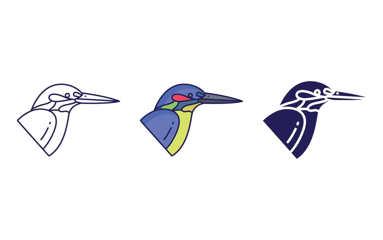 Kingfisher bird icon vector