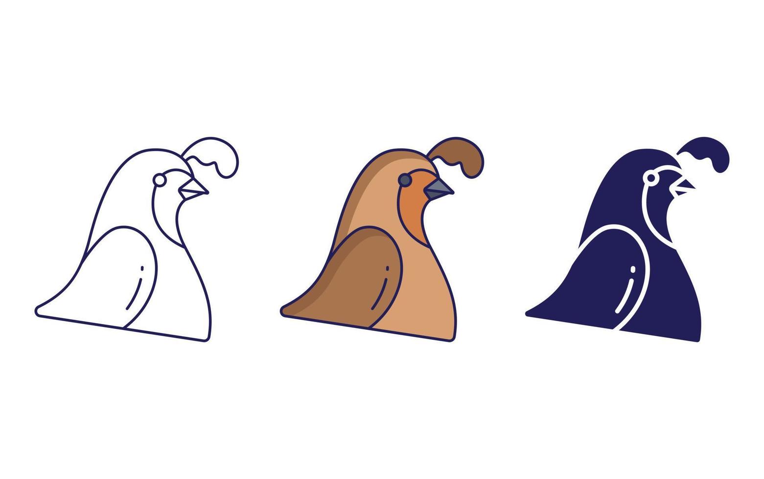 Quail bird icon vector
