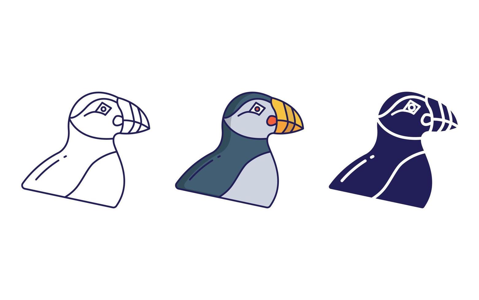 Puffin bird icon vector