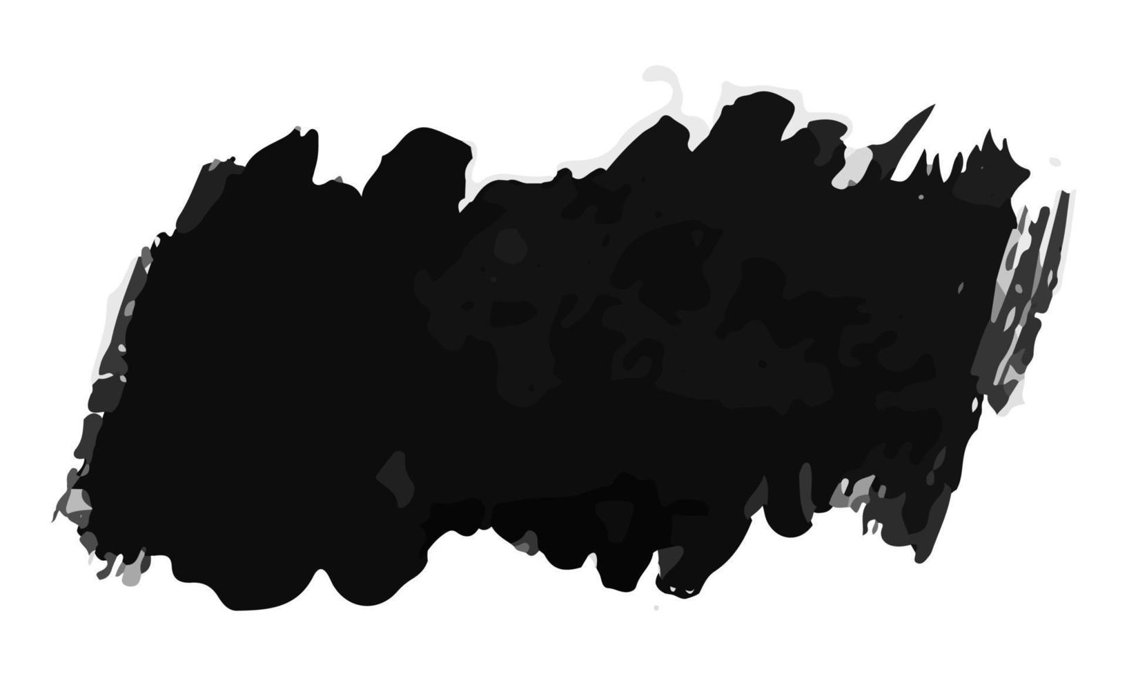 Black hand drawn ink stain. Ink spot isolated on white background. Vector illustration