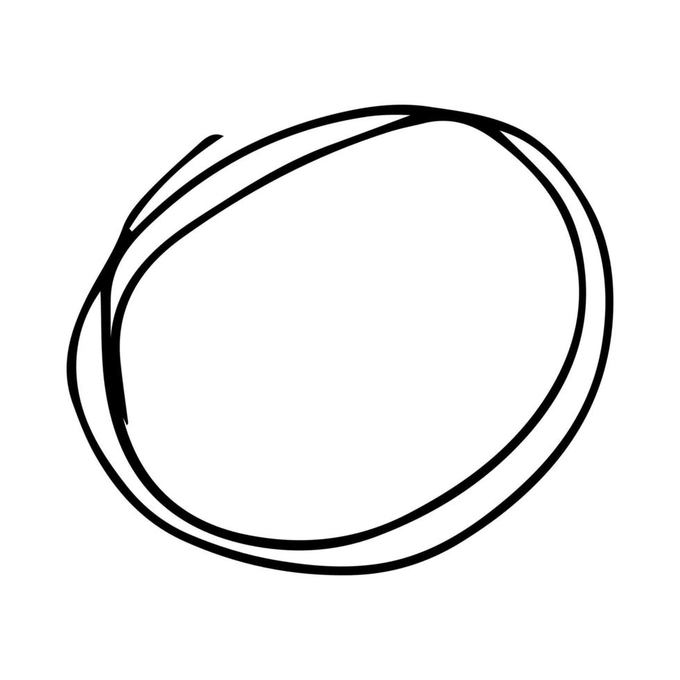 círculo de garabatos dibujado a mano. elemento de diseño circular redondo de fideos negros sobre fondo blanco. ilustración vectorial vector