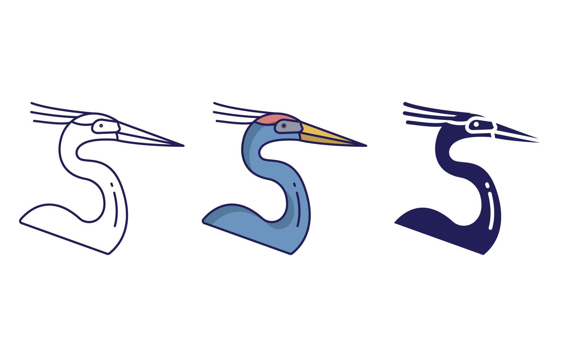 Great blue heron bird icon 19604578 Vector Art at Vecteezy