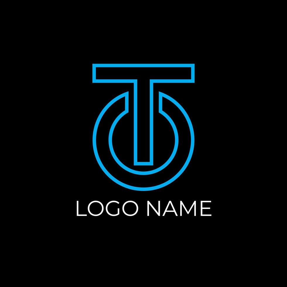 CT, TC initial simple modern elegant logo vector