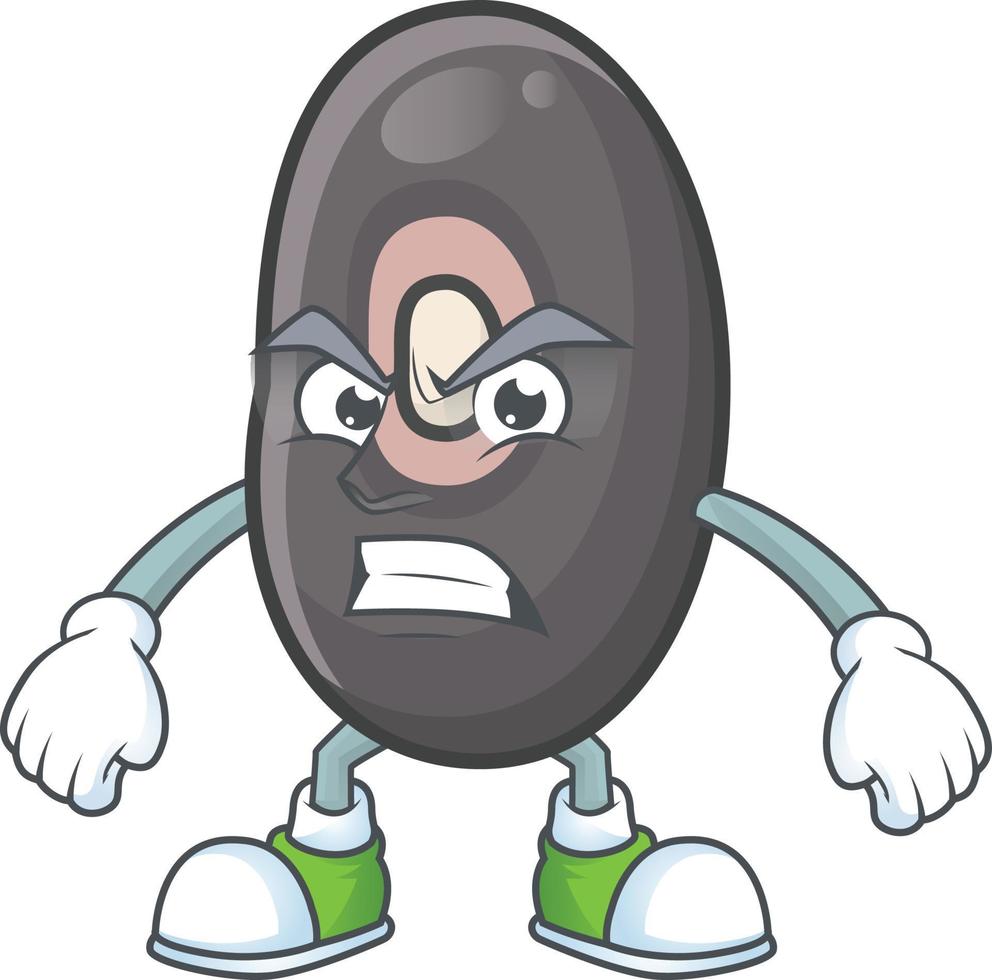 Black beans cartoon character style vector