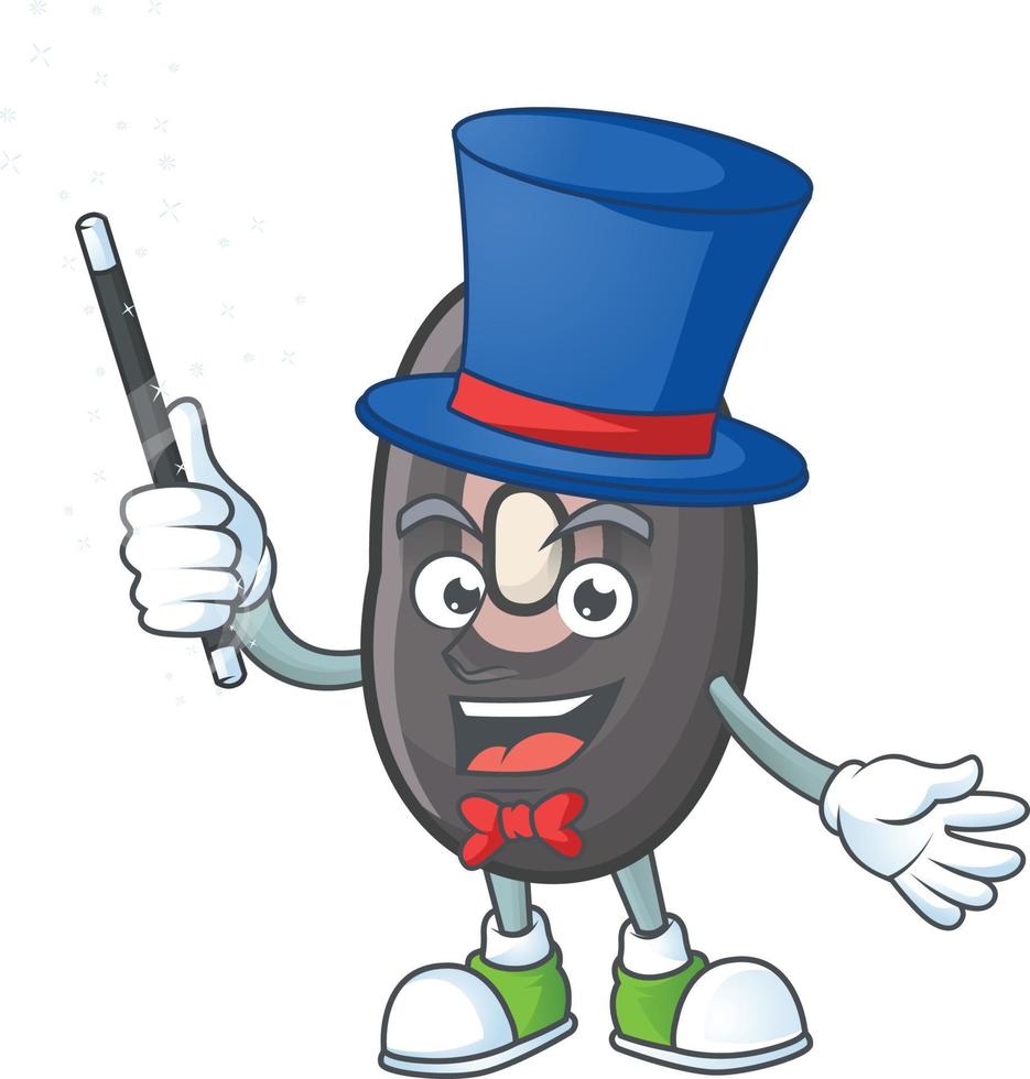 Black beans cartoon character style vector