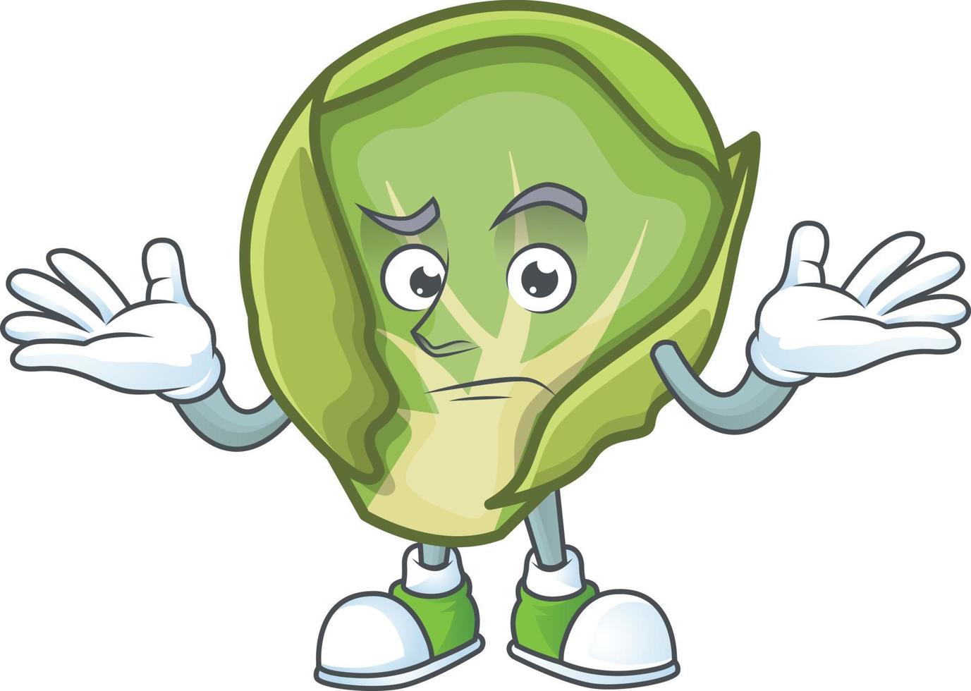 Brussels sprouts cartoon character style vector