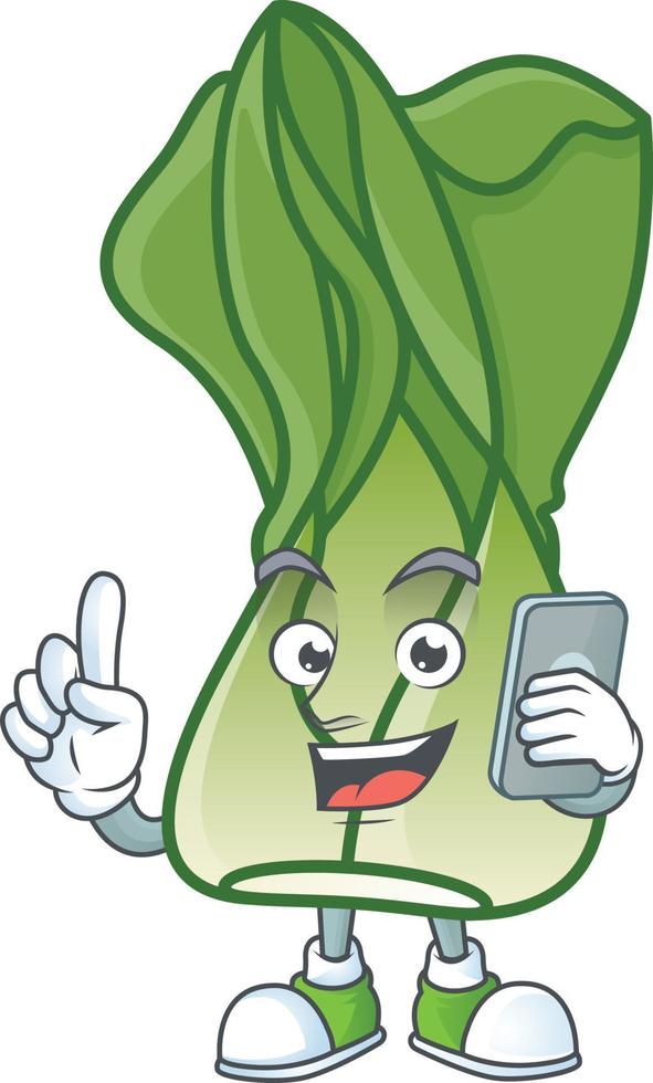 estilo de personaje de dibujos animados de bok choy vector