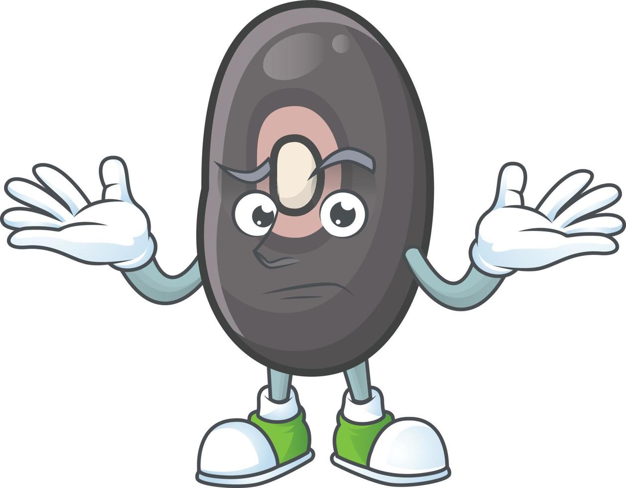 Black beans cartoon character style vector