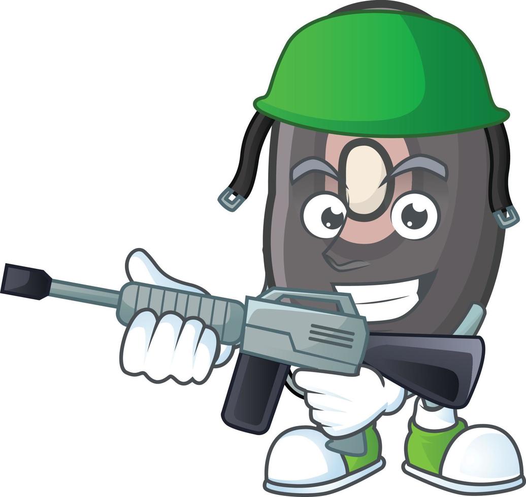 Black beans cartoon character style vector
