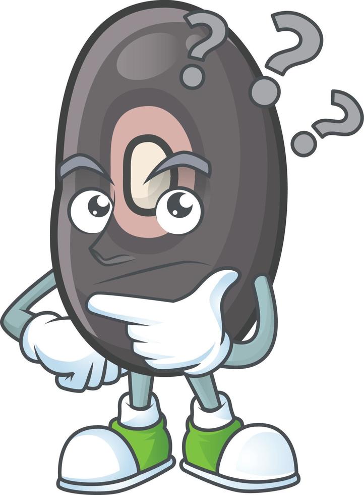Black beans cartoon character style vector