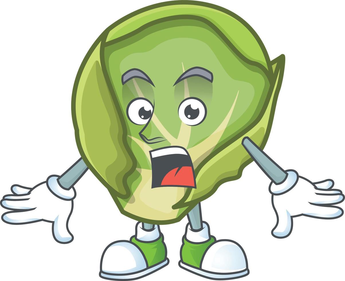 Brussels sprouts cartoon character style vector