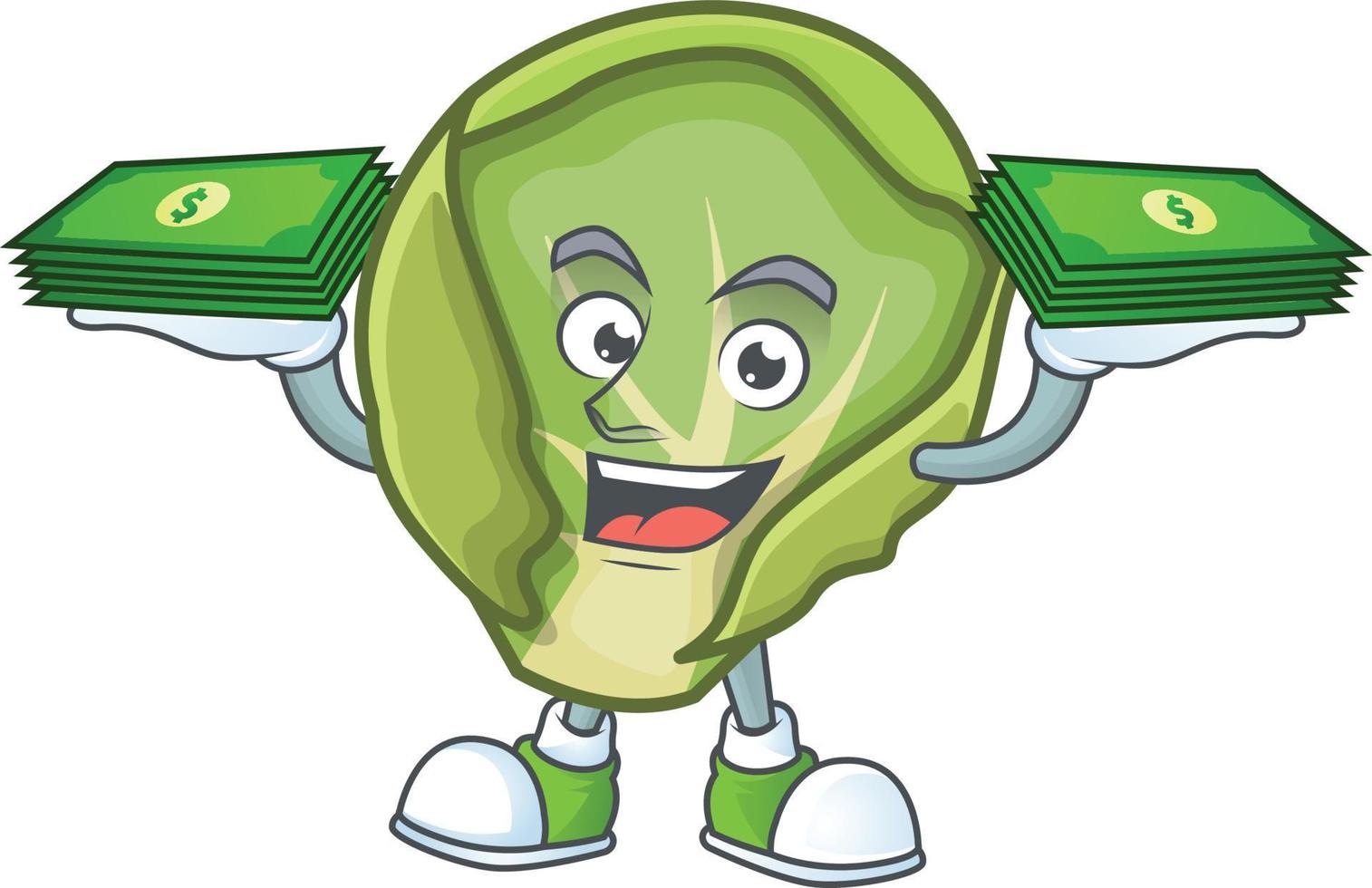 Brussels sprouts cartoon character style vector