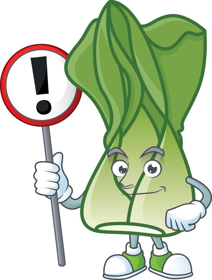 Bok choy cartoon character style vector
