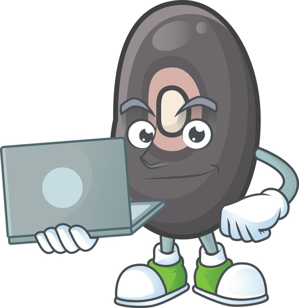 Black beans cartoon character style vector