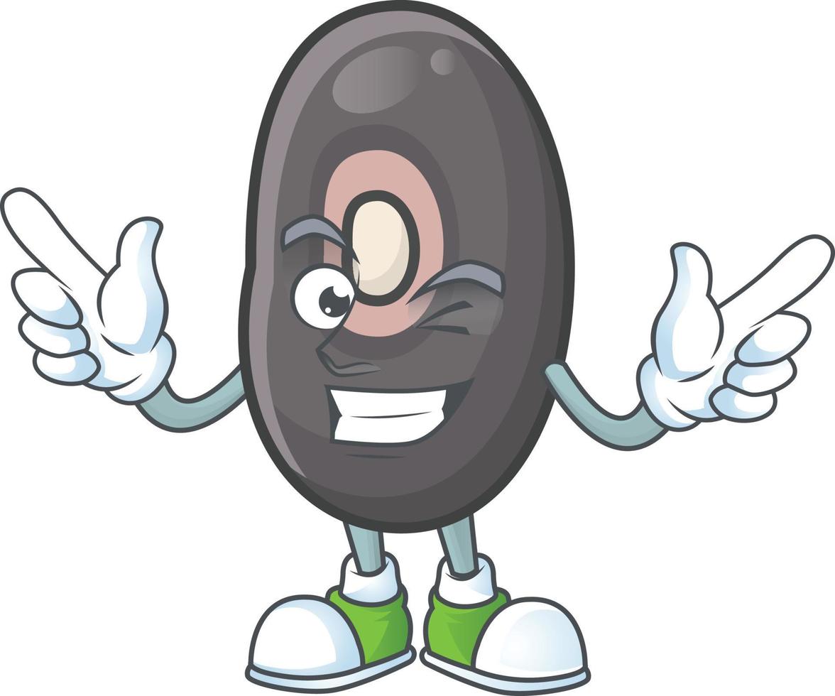 Black beans cartoon character style vector