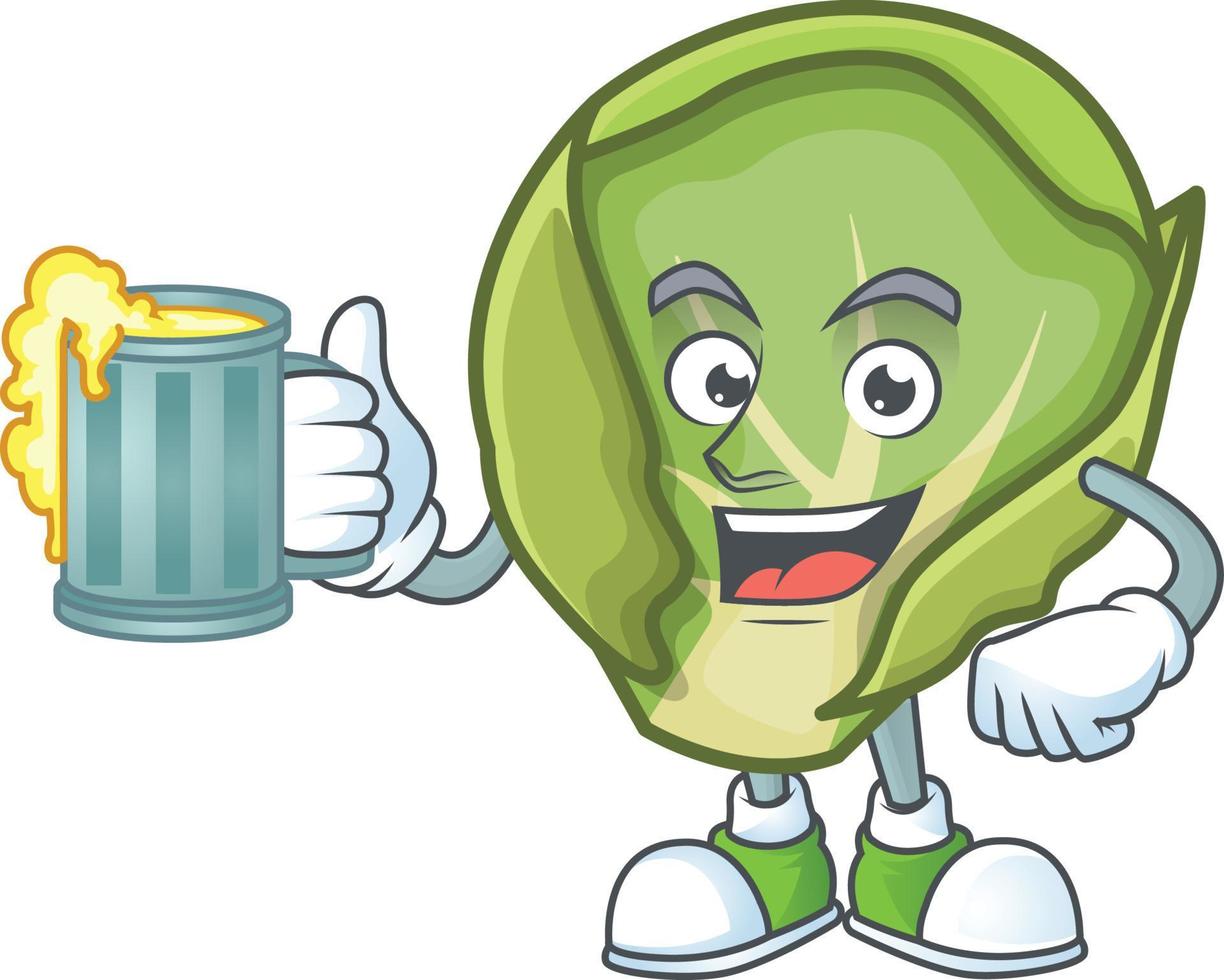 Brussels sprouts cartoon character style vector