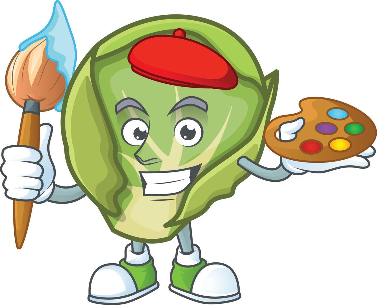 Brussels sprouts cartoon character style vector