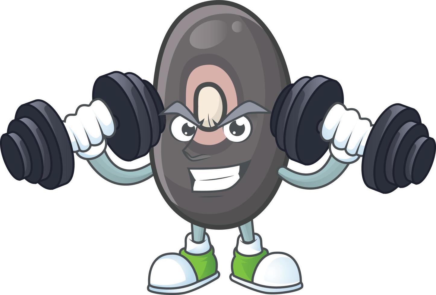 Black beans cartoon character style vector
