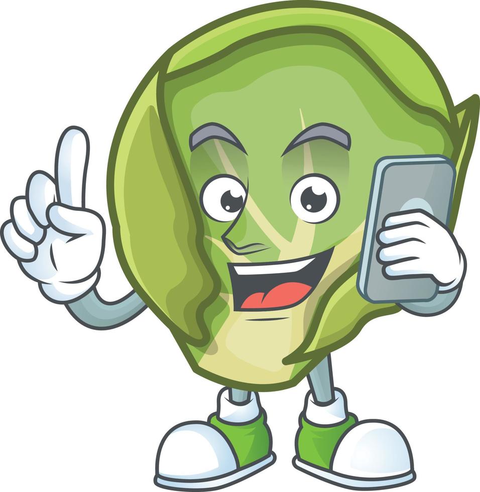 Brussels sprouts cartoon character style vector