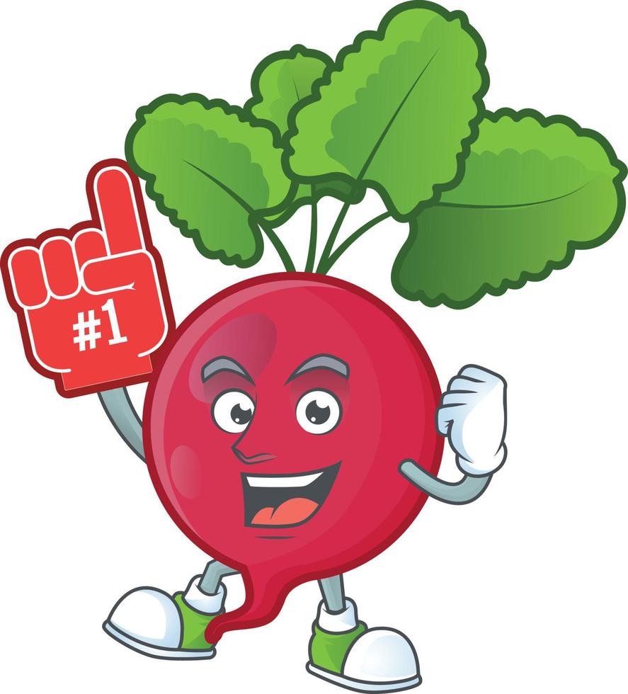 Red Radish cartoon character style vector