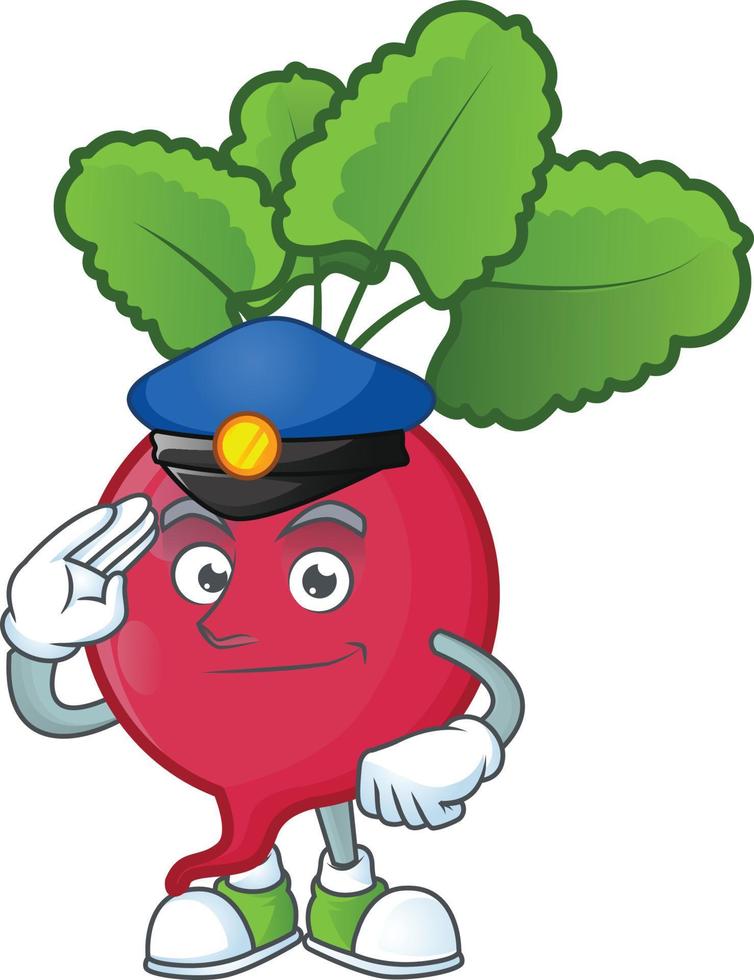 Red Radish cartoon character style vector