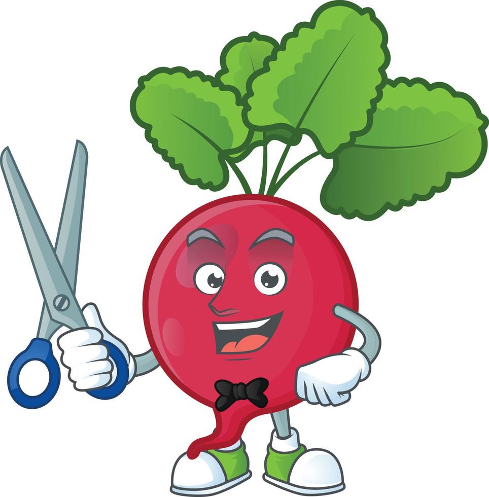 Red Radish cartoon character style vector