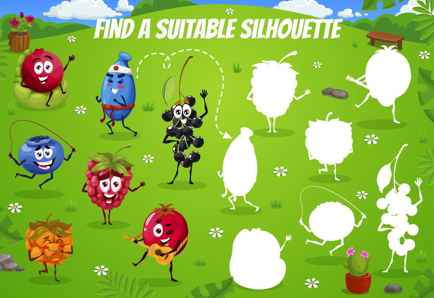 Find a correct silhouette cartoon cheerful berry vector