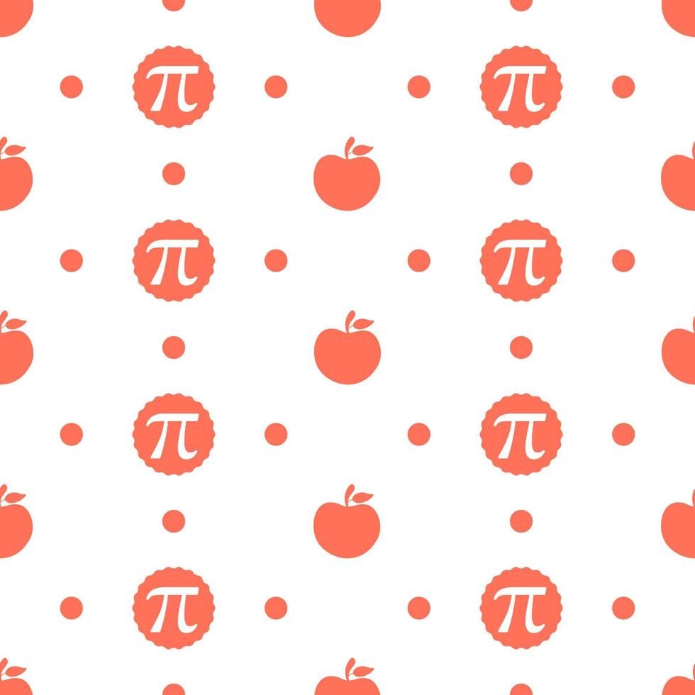 Pi Day Seamless Pattern Design with Mathematical Constants or Baked Pie in Template Hand Drawn Cartoon Flat Illustration vector