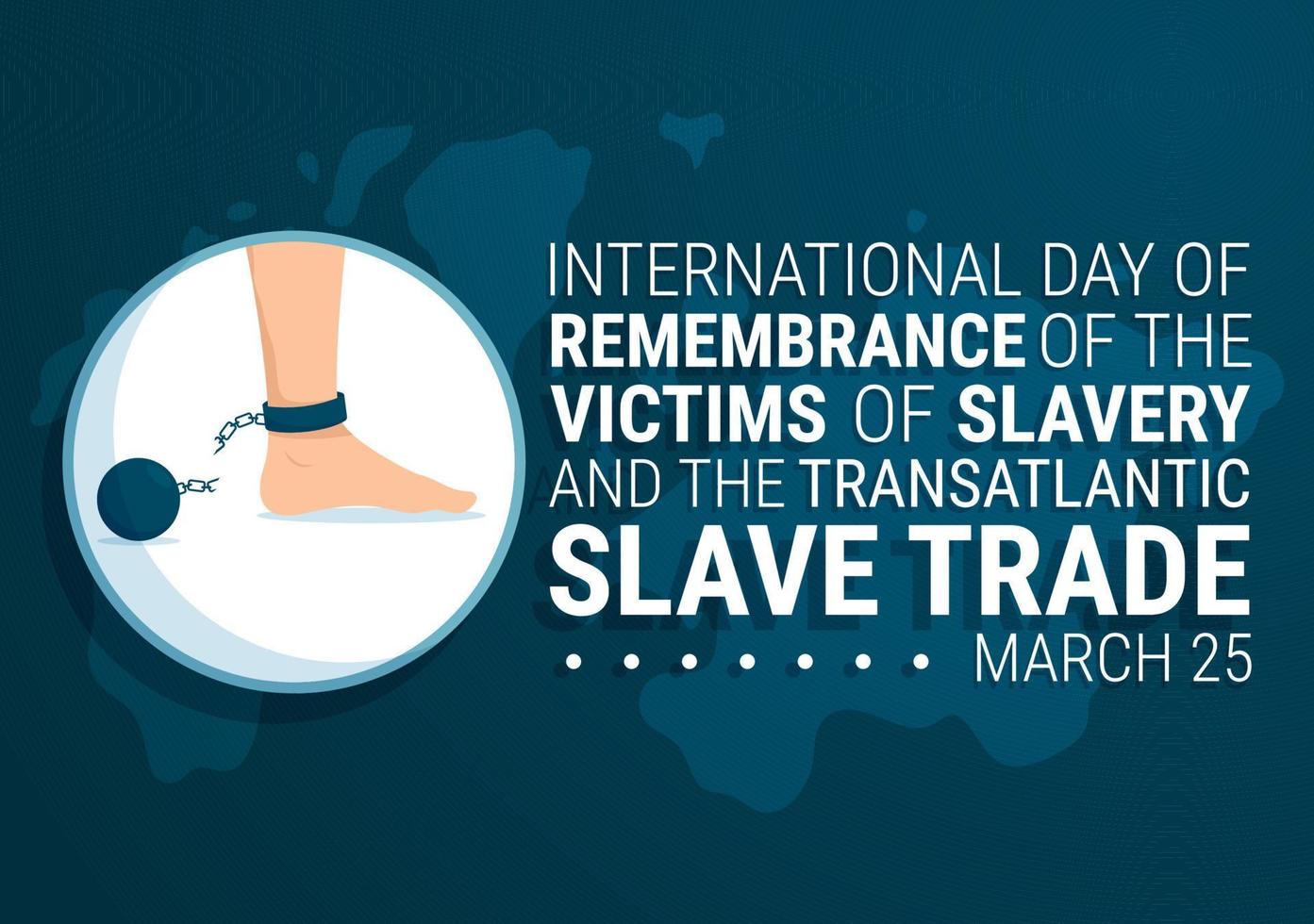 International Day of Remembrance of the Victims of Slavery and Transatlantic Slave Trade Hand Drawn Illustration with broken handcuffs on hand Design vector