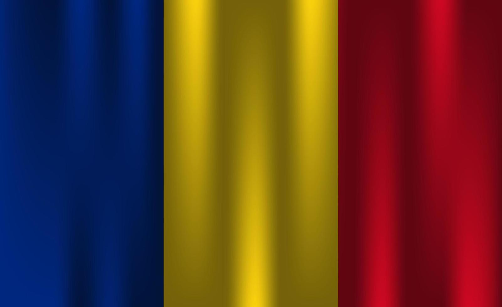 bandera de rumania país nación símbolo 3d textil satinado efecto fondo papel pintado vector