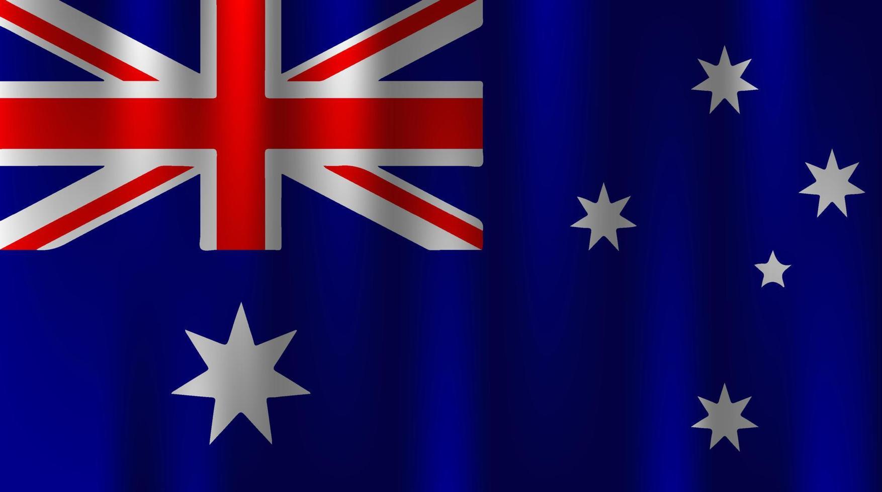 bandera de australia país nación símbolo 3d textil satinado efecto fondo papel pintado vector