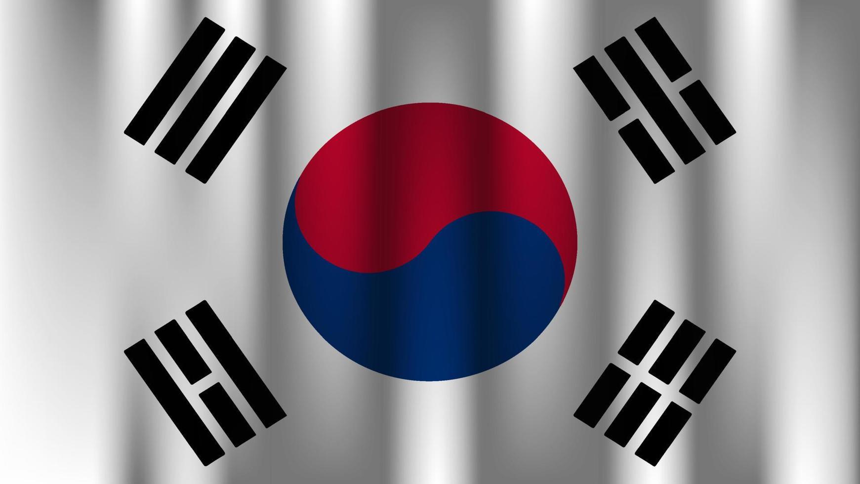 flag of south korean country nation symbol 3d textile satin effect background wallpaper vector