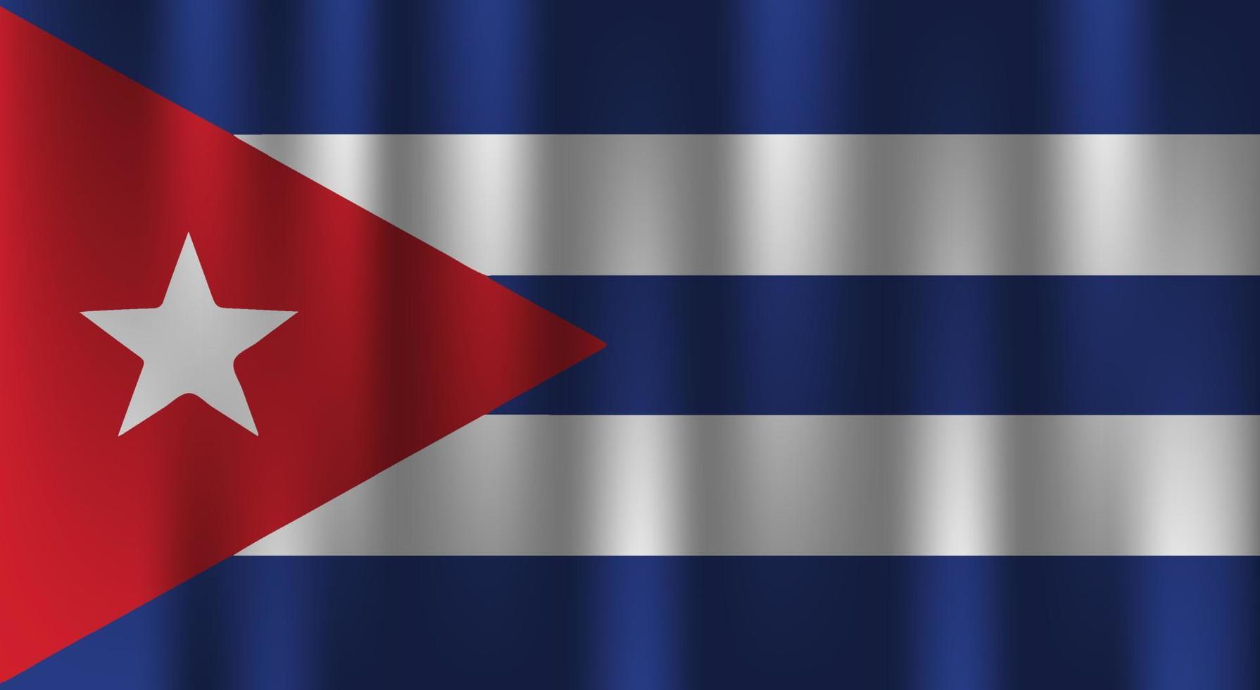 bandera de cuba país nación símbolo 3d textil satinado efecto fondo papel pintado vector