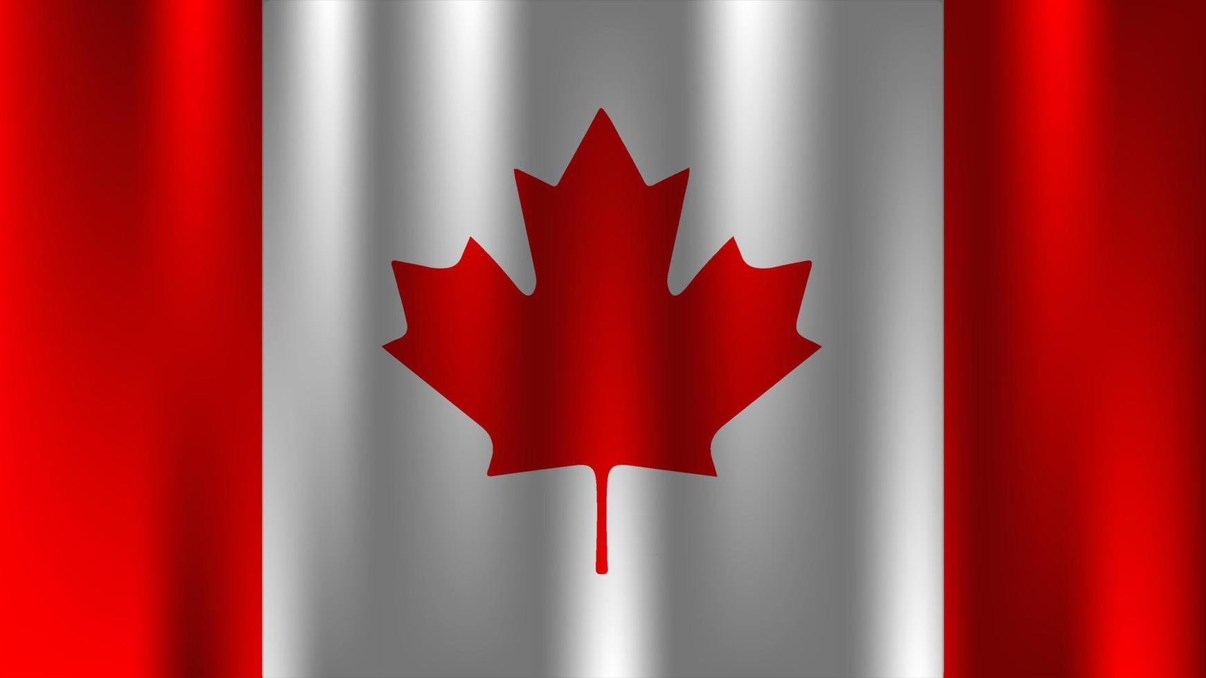 bandera de canadá país nación símbolo 3d textil satinado efecto fondo papel pintado vector